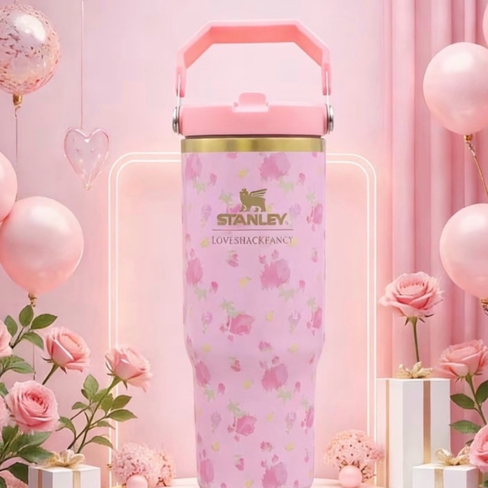 Stanley x LoveShackFancy Pink Floral Tumbler NWT 🌸 Limited Edition